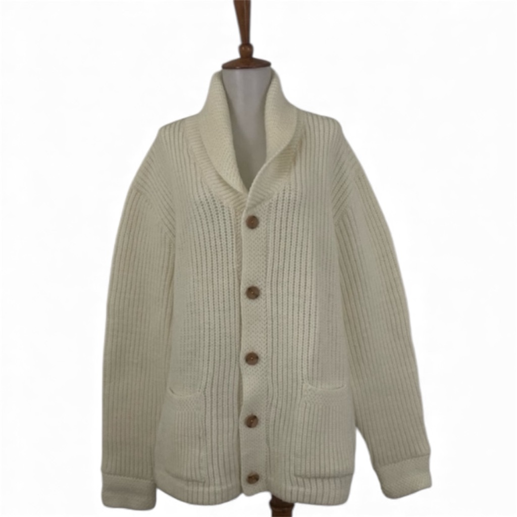 Vintage Chunky Cardigan Sweater Women’s Xl Knit Collared V-Neck Button Down
